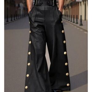 Black Wide leg Pants from incerun men